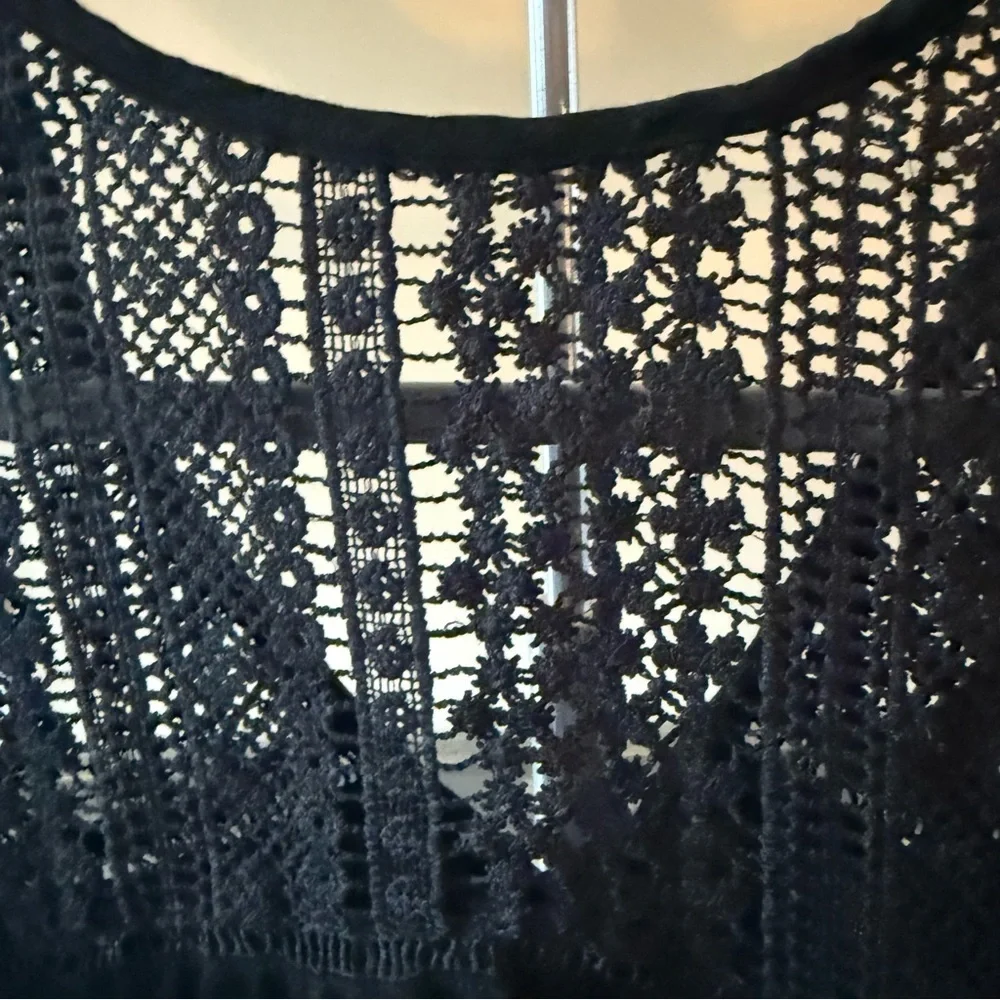 Women's Black Lace Button-Up Top - Picture 5 of 5
